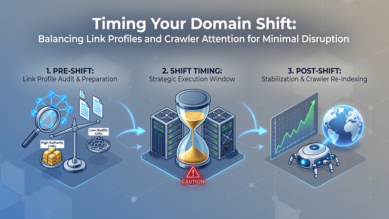 Timing Your Domain Shift: Balancing Link Profiles and Crawler Attention for Minimal Disruption